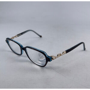 Tura R577 TOR Women's Eyeglasses Frame Black‎ Blue Plastic Full Rim 50-15-135mm